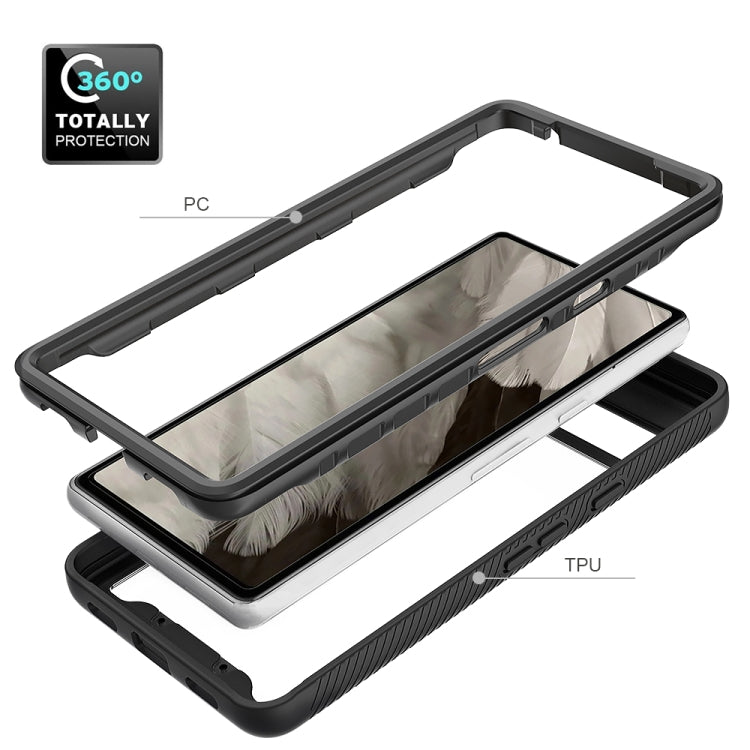 For Google Pixel 7a Starry Sky Solid Color Shockproof TPU Clear PC Phone Case