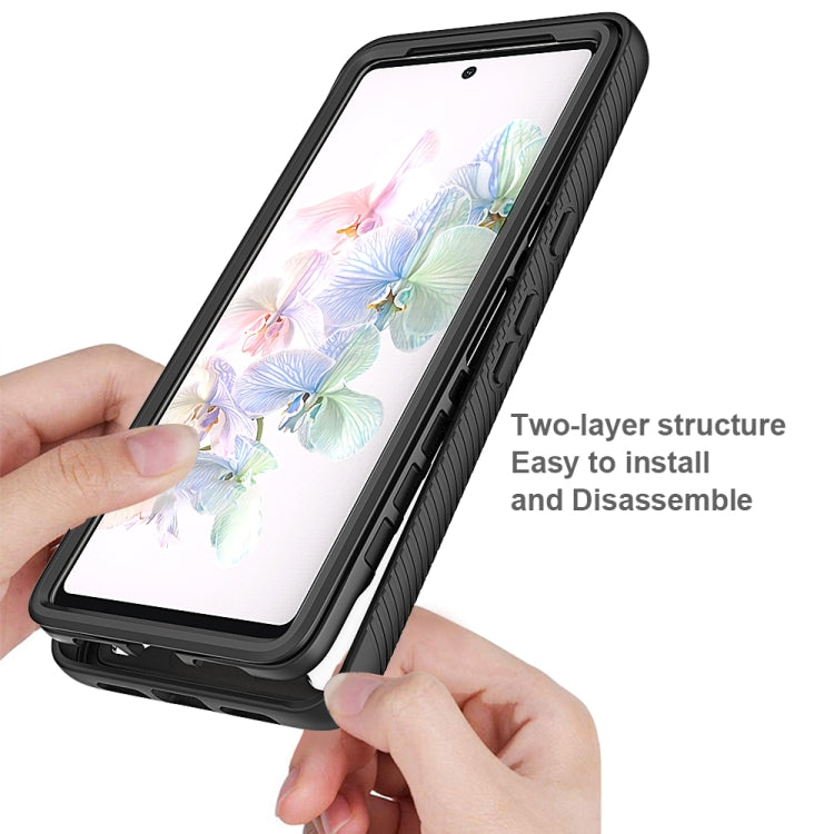 For Google Pixel 7 Starry Sky Solid Color Shockproof TPU Clear PC Phone Case