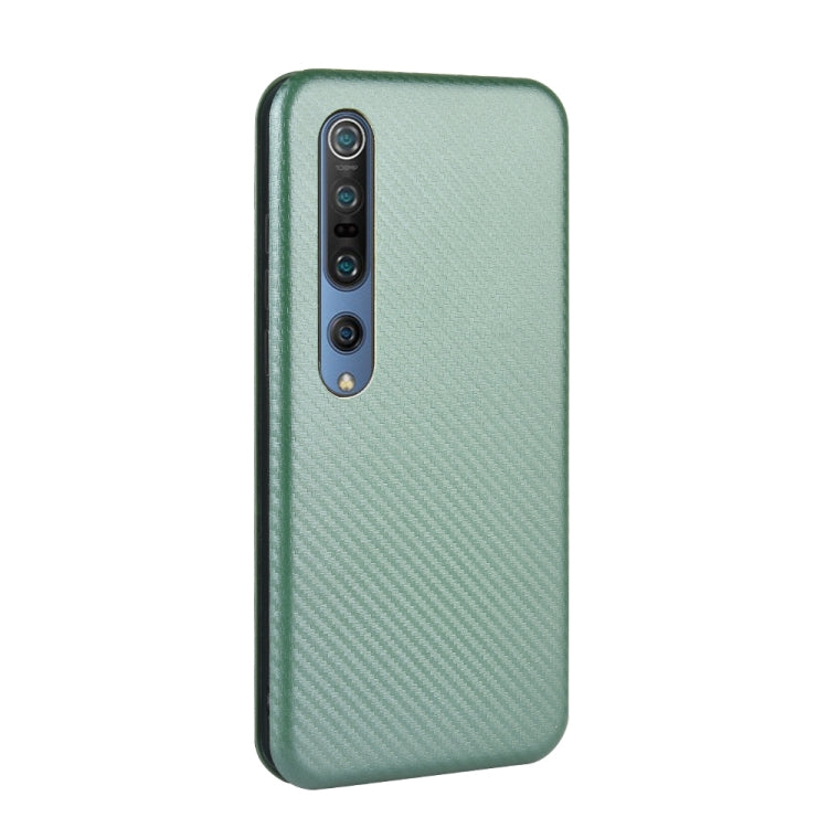 For Xiaomi Mi 10 Pro 5G Carbon Fiber Texture Horizontal Flip TPU + PC + PU Leather Case with Card Slot