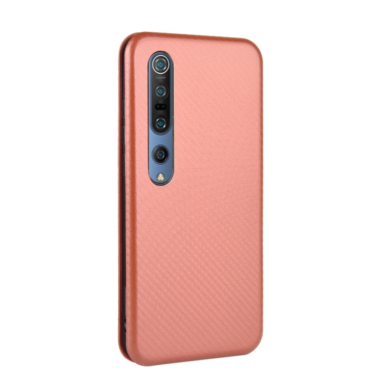 For Xiaomi Mi 10 Pro 5G Carbon Fiber Texture Horizontal Flip TPU + PC + PU Leather Case with Card Slot