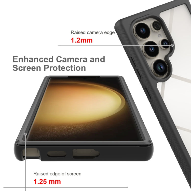 For Samsung Galaxy S24 Ultra 5G Starry Sky Solid Color Shockproof TPU Clear PC Phone Case
