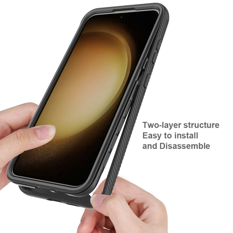 For Samsung Galaxy S24+ 5G Starry Sky Solid Color Shockproof TPU Clear PC Phone Case