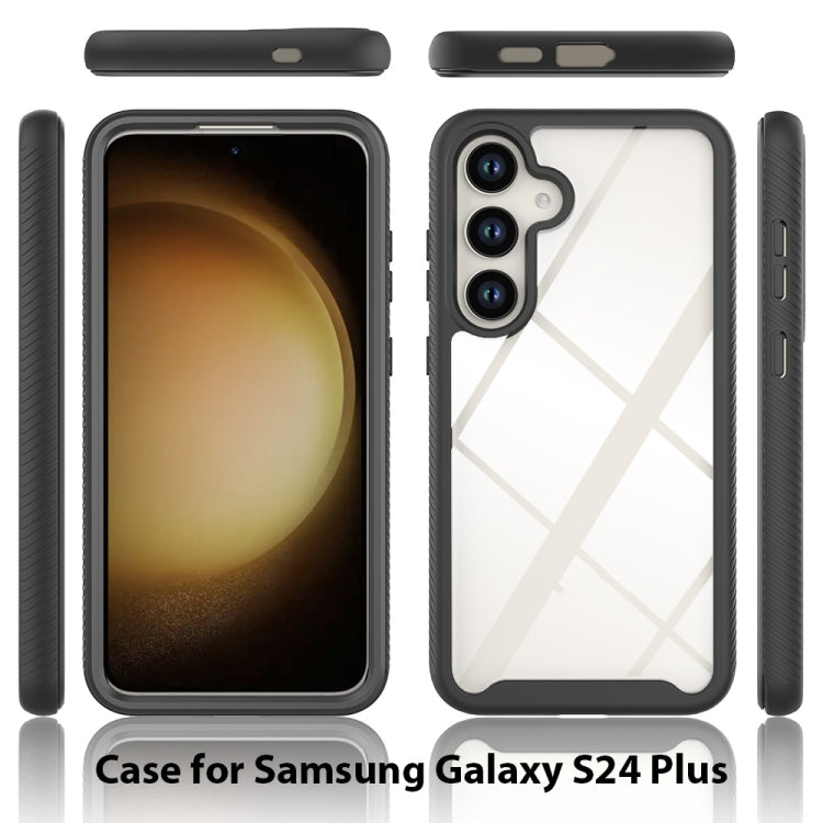 For Samsung Galaxy S24+ 5G Starry Sky Solid Color Shockproof TPU Clear PC Phone Case