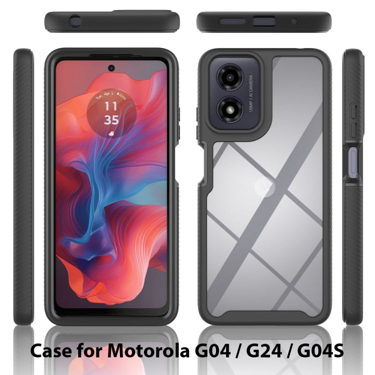 For Motorola Moto E14 / G24 / G04 Starry Sky Solid Color Shockproof TPU Clear PC Phone Case