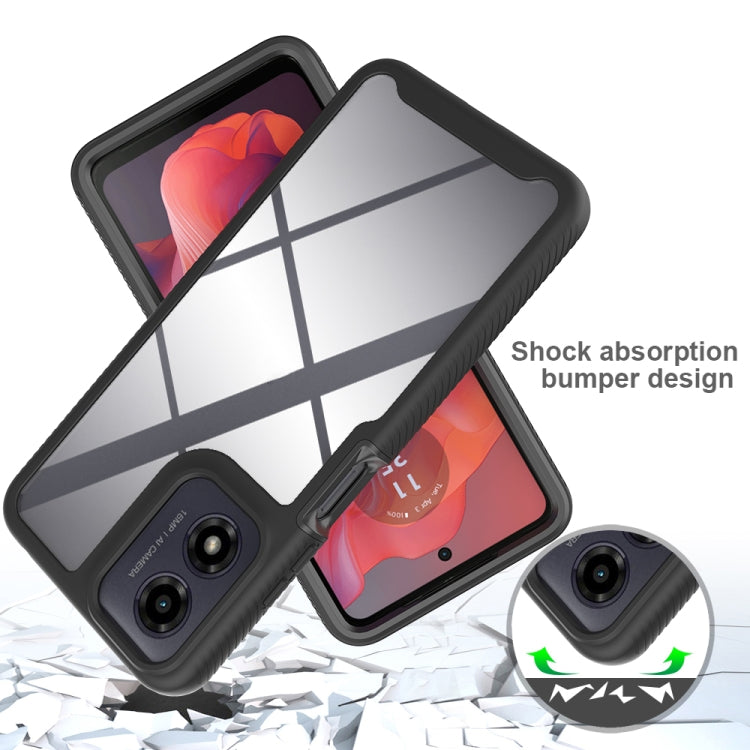 For Motorola Moto E14 / G24 / G04 Starry Sky Solid Color Shockproof TPU Clear PC Phone Case
