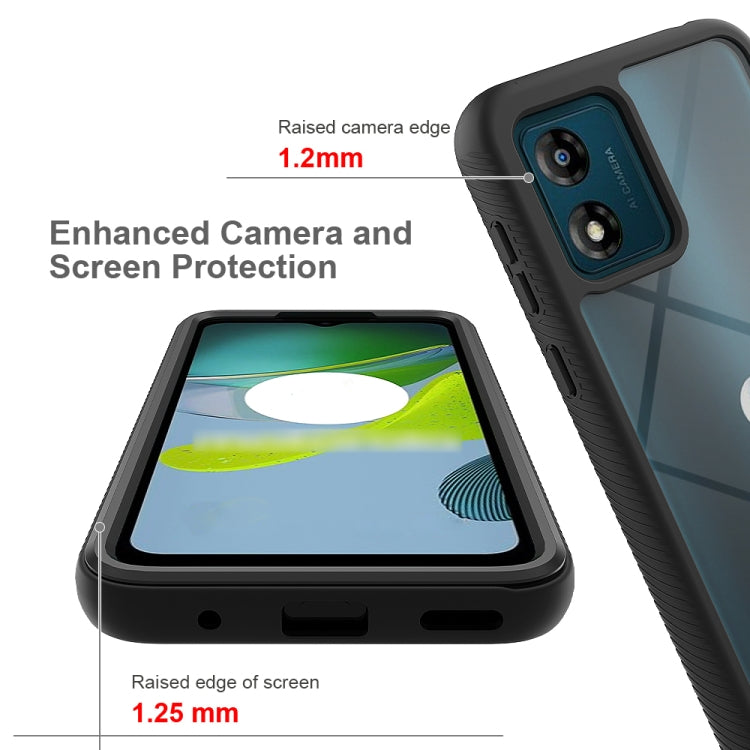 For Motorola Moto E13 Starry Sky Solid Color Shockproof TPU Clear PC Phone Case