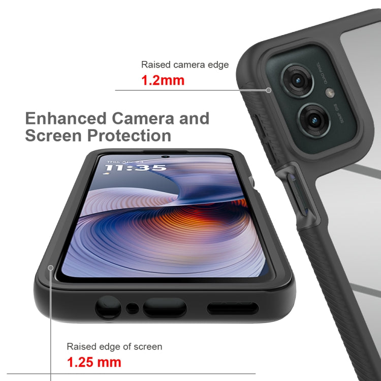 For Motorola Moto G55 Starry Sky Solid Color Shockproof TPU Clear PC Phone Case