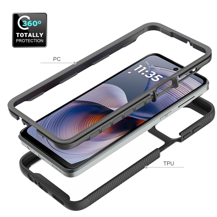 For Motorola Moto G55 Starry Sky Solid Color Shockproof TPU Clear PC Phone Case