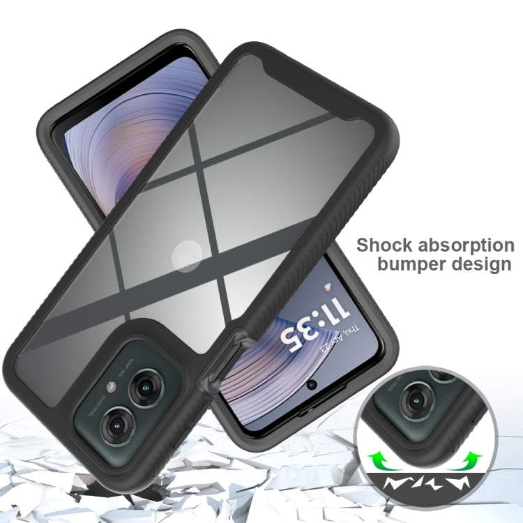 For Motorola Moto G55 Starry Sky Solid Color Shockproof TPU Clear PC Phone Case
