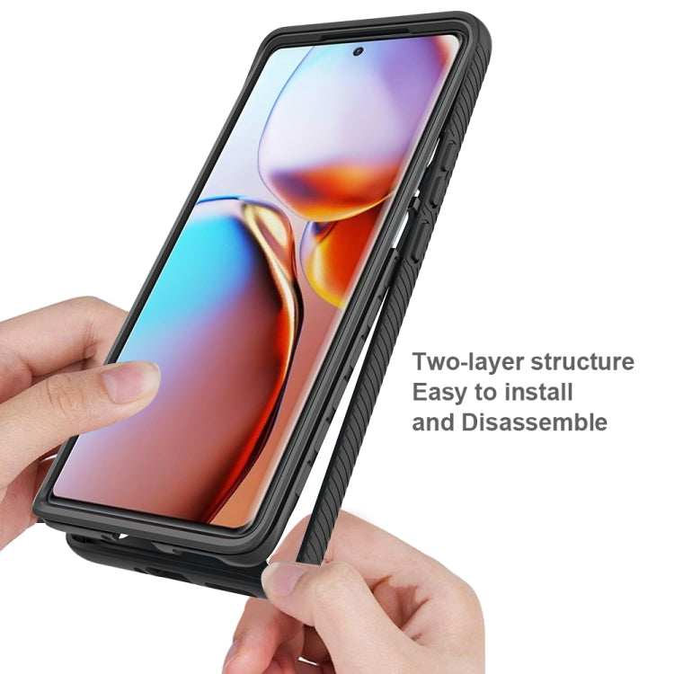 For Motorola Edge+ 2023 Starry Sky Solid Color Shockproof TPU Clear PC Phone Case
