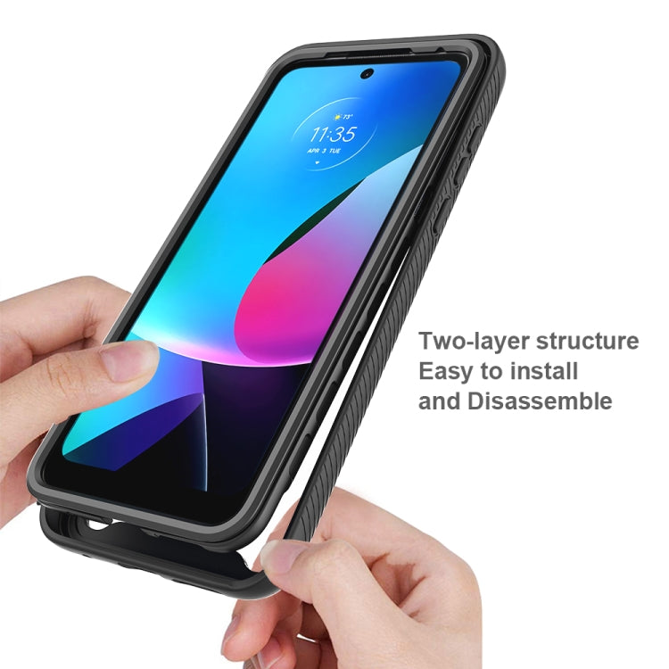 For Motorola Moto G Play 2023 Starry Sky Solid Color Shockproof TPU Clear PC Phone Case