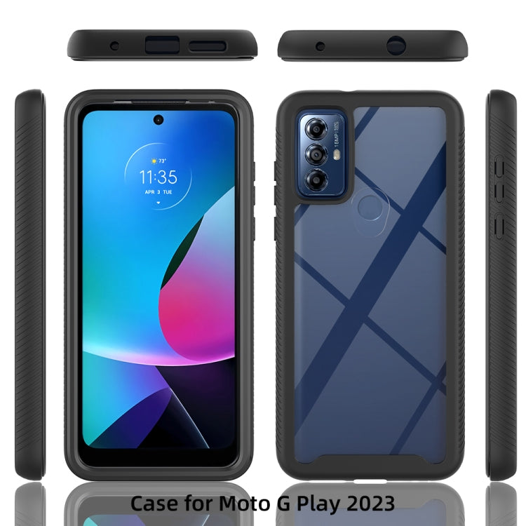 For Motorola Moto G Play 2023 Starry Sky Solid Color Shockproof TPU Clear PC Phone Case