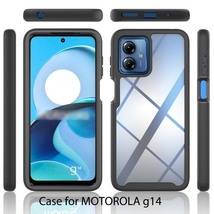 For Motorola Moto G14 Starry Sky Solid Color Shockproof TPU Clear PC Phone Case