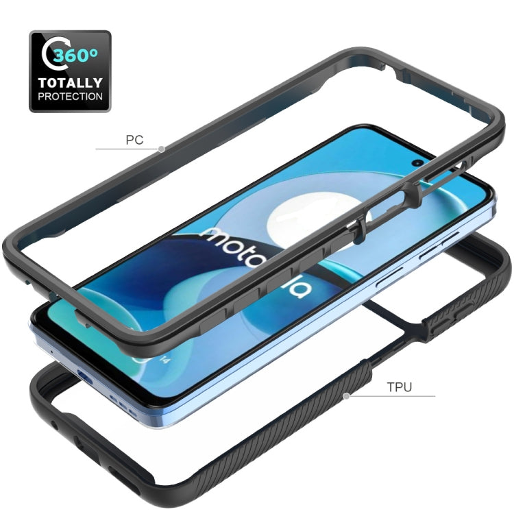 For Motorola Moto G14 Starry Sky Solid Color Shockproof TPU Clear PC Phone Case