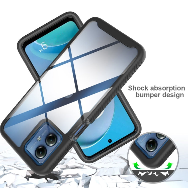 For Motorola Moto G14 Starry Sky Solid Color Shockproof TPU Clear PC Phone Case