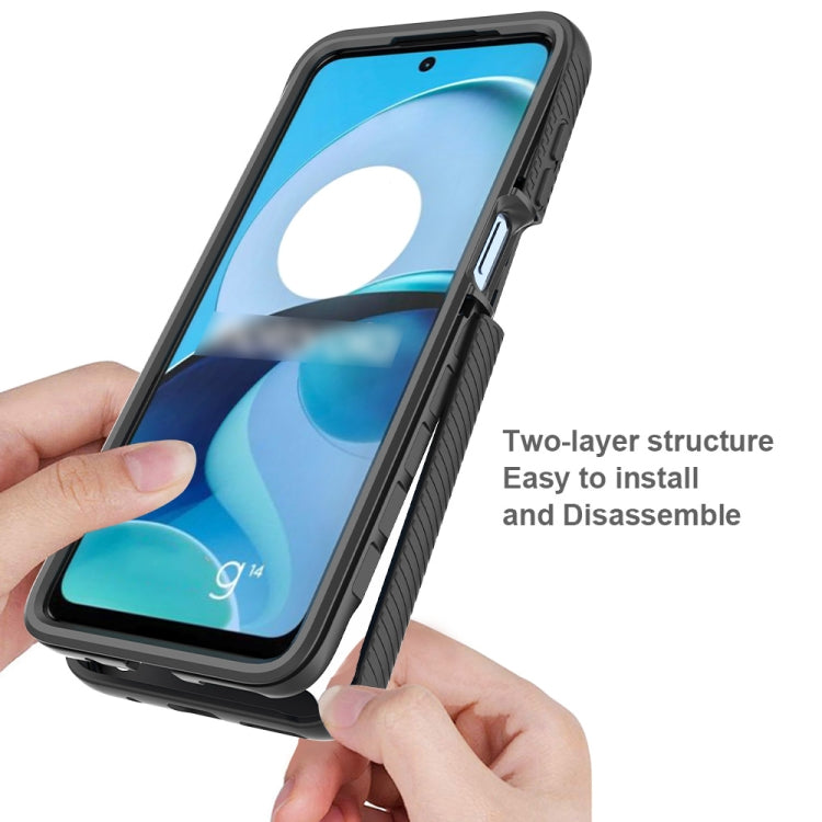 For Motorola Moto G14 Starry Sky Solid Color Shockproof TPU Clear PC Phone Case