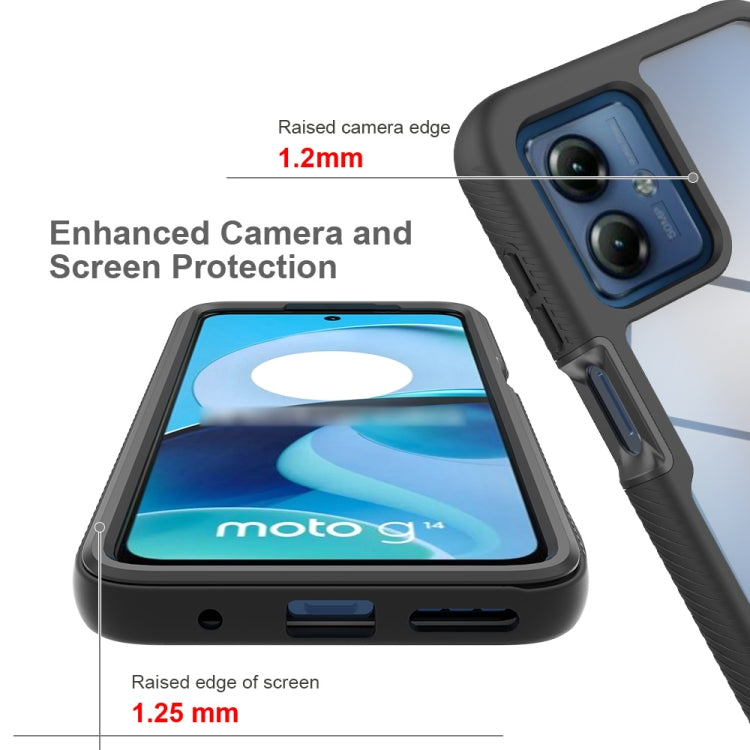 For Motorola Moto G14 Starry Sky Solid Color Shockproof TPU Clear PC Phone Case