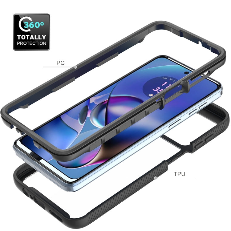 For Motorola Moto G54 Starry Sky Solid Color Shockproof TPU Clear PC Phone Case