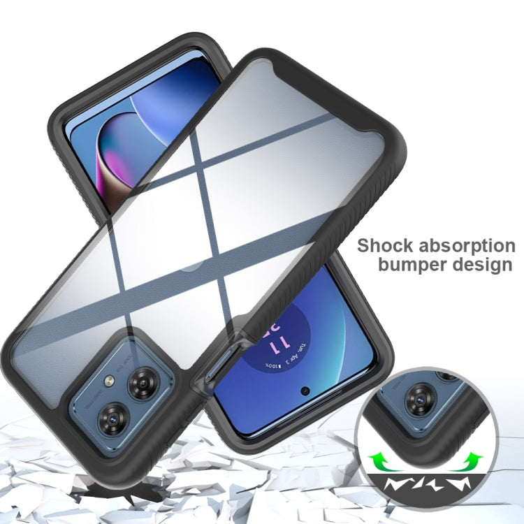 For Motorola Moto G54 Starry Sky Solid Color Shockproof TPU Clear PC Phone Case