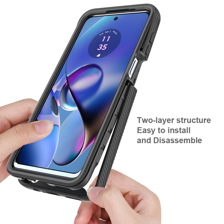 For Motorola Moto G54 Starry Sky Solid Color Shockproof TPU Clear PC Phone Case