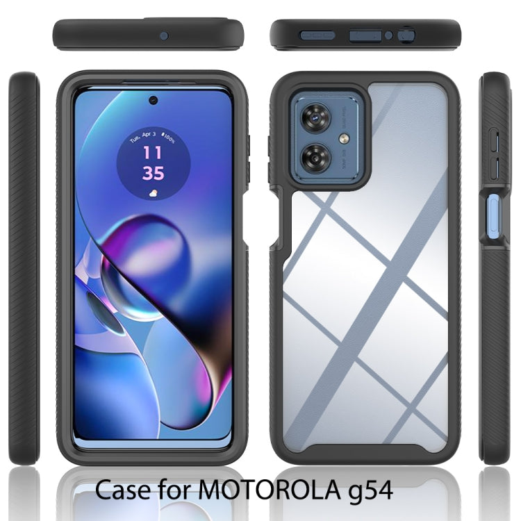 For Motorola Moto G54 Starry Sky Solid Color Shockproof TPU Clear PC Phone Case