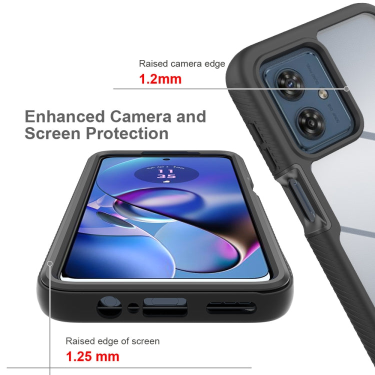 For Motorola Moto G54 Starry Sky Solid Color Shockproof TPU Clear PC Phone Case