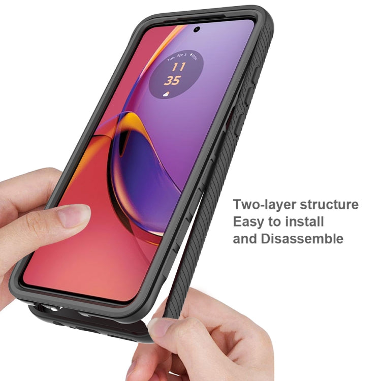For Motorola Moto G84 Starry Sky Solid Color Shockproof TPU Clear PC Phone Case