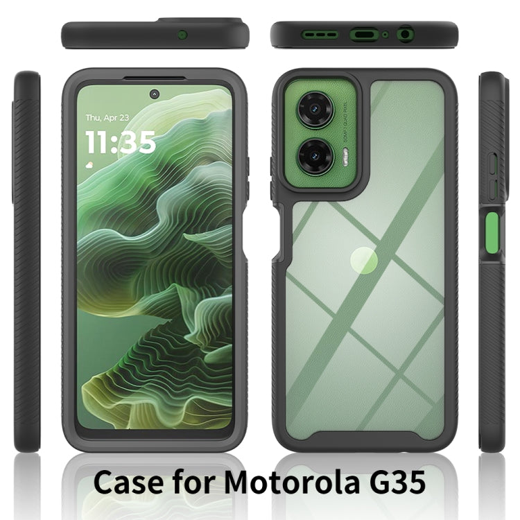 For Motorola Moto G35 Starry Sky Solid Color Shockproof TPU Clear PC Phone Case