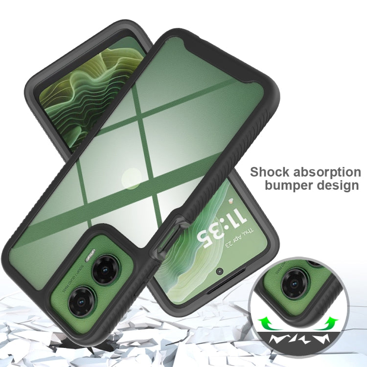 For Motorola Moto G35 Starry Sky Solid Color Shockproof TPU Clear PC Phone Case