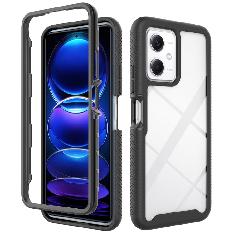 For Redmi Note 12 5G Starry Sky Solid Color Shockproof TPU Clear PC Phone Case