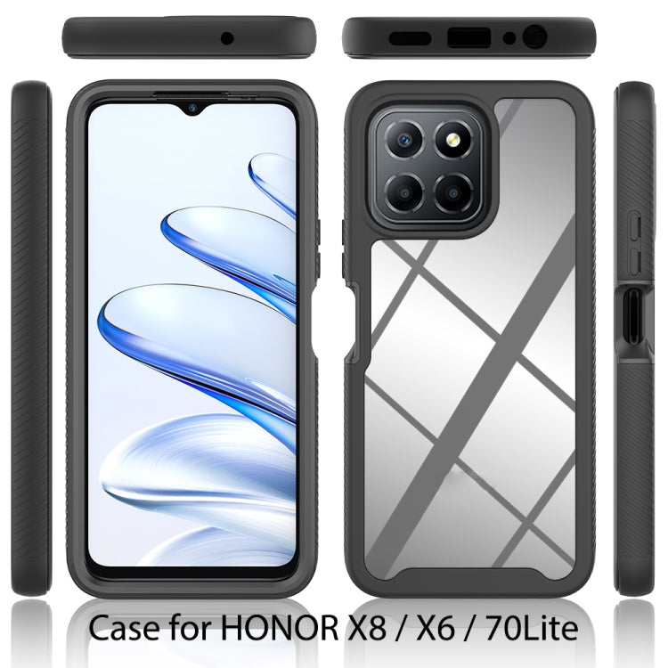 For Honor X8 5G / X6 4G / 70 Lite Starry Sky Solid Color Shockproof TPU Clear PC Phone Case