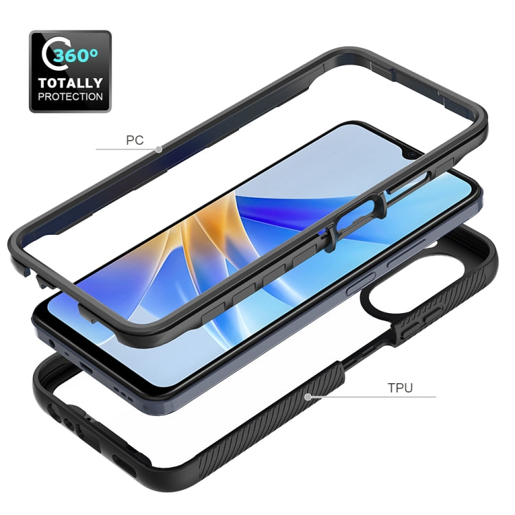 For OPPO A17 4G Starry Sky Solid Color Shockproof TPU Clear PC Phone Case