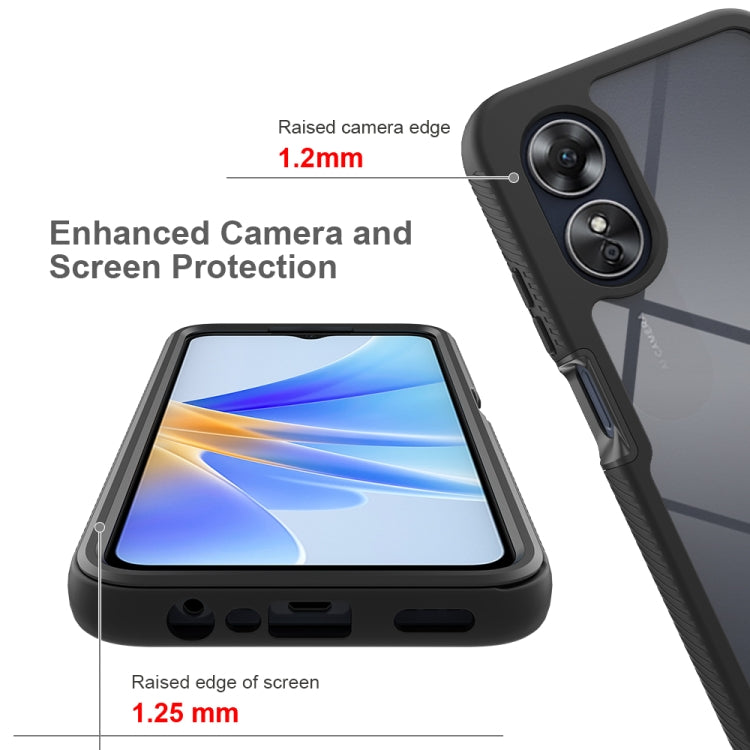 For OPPO A17 4G Starry Sky Solid Color Shockproof TPU Clear PC Phone Case