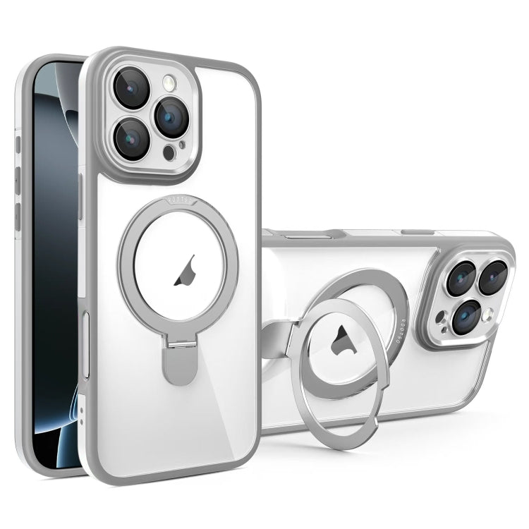 For iPhone 16 Pro Max Full Coverage Lens Film MagSafe Holder Transparent Phone Case