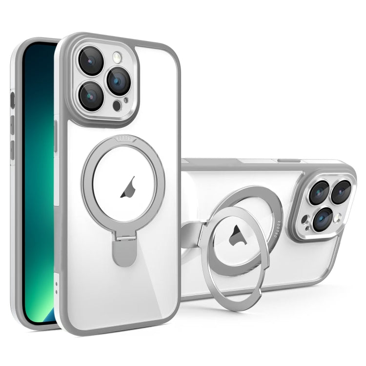 For iPhone 13 Pro Max Full Coverage Lens Film MagSafe Holder Transparent Phone Case