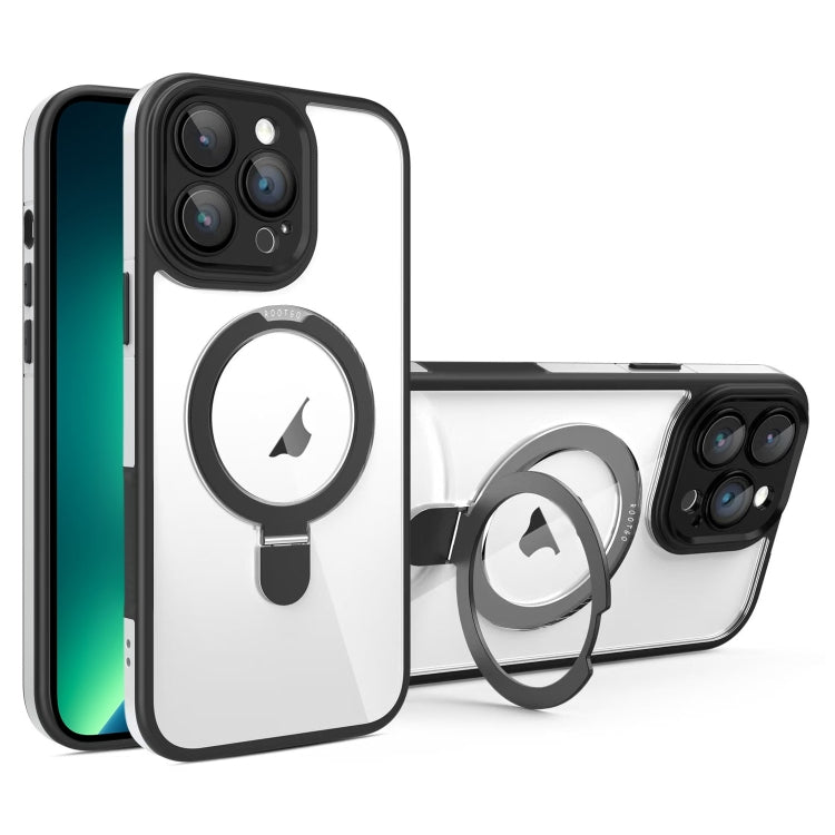 For iPhone 13 Pro Full Coverage Lens Film MagSafe Holder Transparent Phone Case