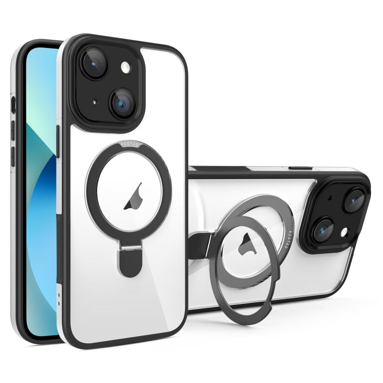 For iPhone 13 Full Coverage Lens Film MagSafe Holder Transparent Phone Case