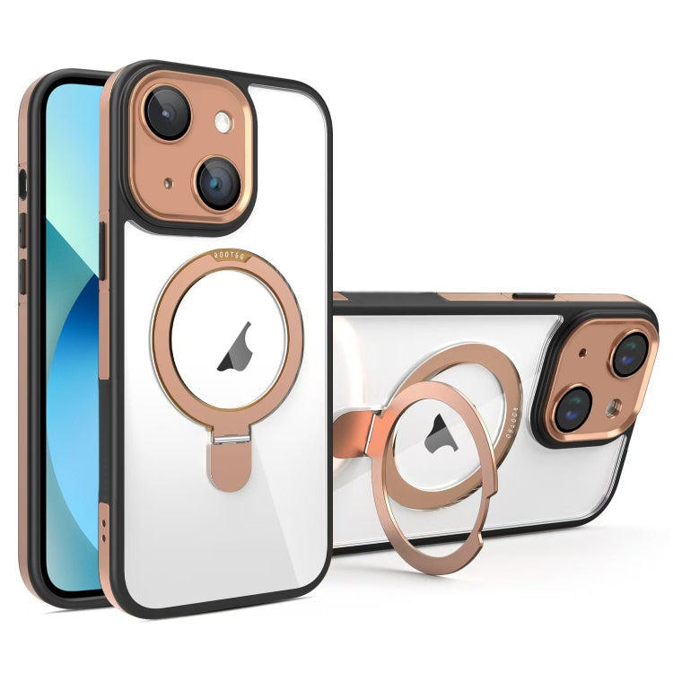 For iPhone 13 Full Coverage Lens Film MagSafe Holder Transparent Phone Case