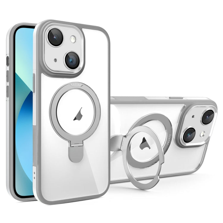 For iPhone 13 Full Coverage Lens Film MagSafe Holder Transparent Phone Case