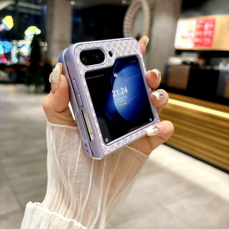 For Samsung Galaxy Z Flip6 / Flip7 FE Sparkling Diamond Rhombus PC Phone Case
