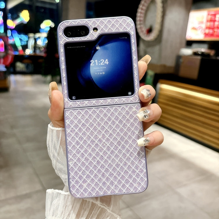 For Samsung Galaxy Z Flip5 5G Sparkling Diamond Rhombus PC Phone Case
