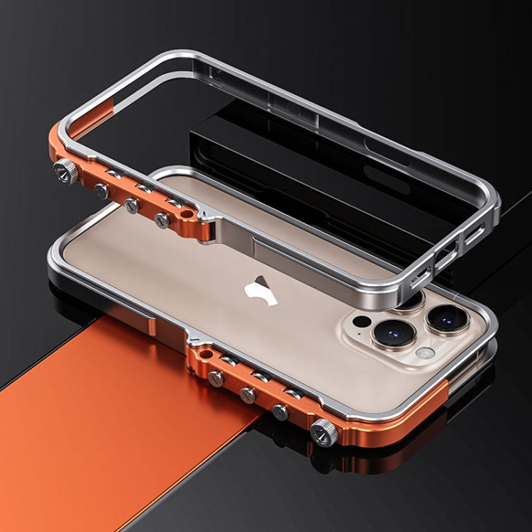 For iPhone 16 Pro Mechanical Armor Creative Metal Frame Aluminum Alloy Phone Case