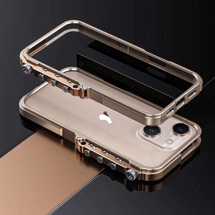 For iPhone 15 Mechanical Armor Creative Metal Frame Aluminum Alloy Phone Case