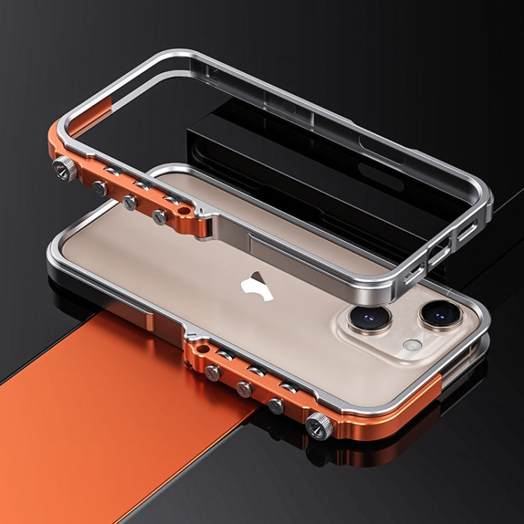 For iPhone 15 Mechanical Armor Creative Metal Frame Aluminum Alloy Phone Case