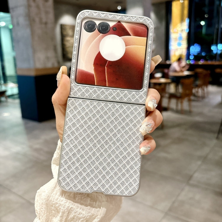 For Motorola Razr 50 Ultra Sparkling Diamond Rhombus PC Phone Case