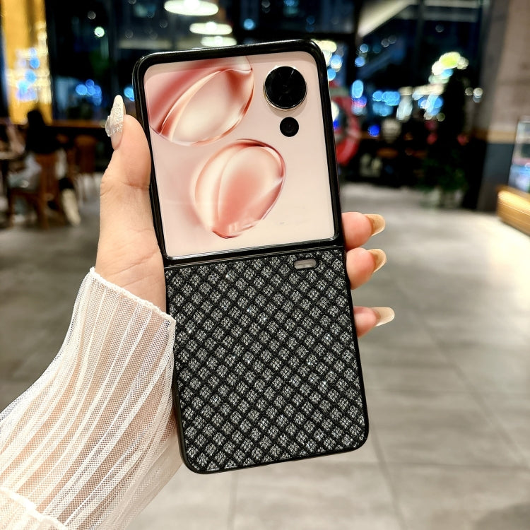 For Honor Magic V Flip Sparkling Diamond Rhombus PC Phone Case