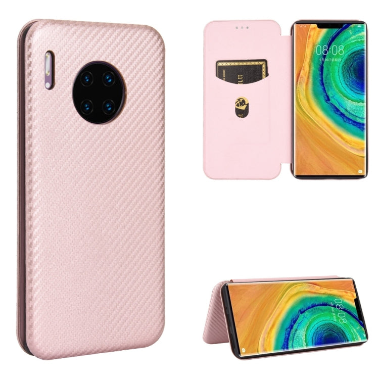 For Huawei Mate 30 Pro Carbon Fiber Texture Horizontal Flip TPU + PC + PU Leather Case with Card Slot