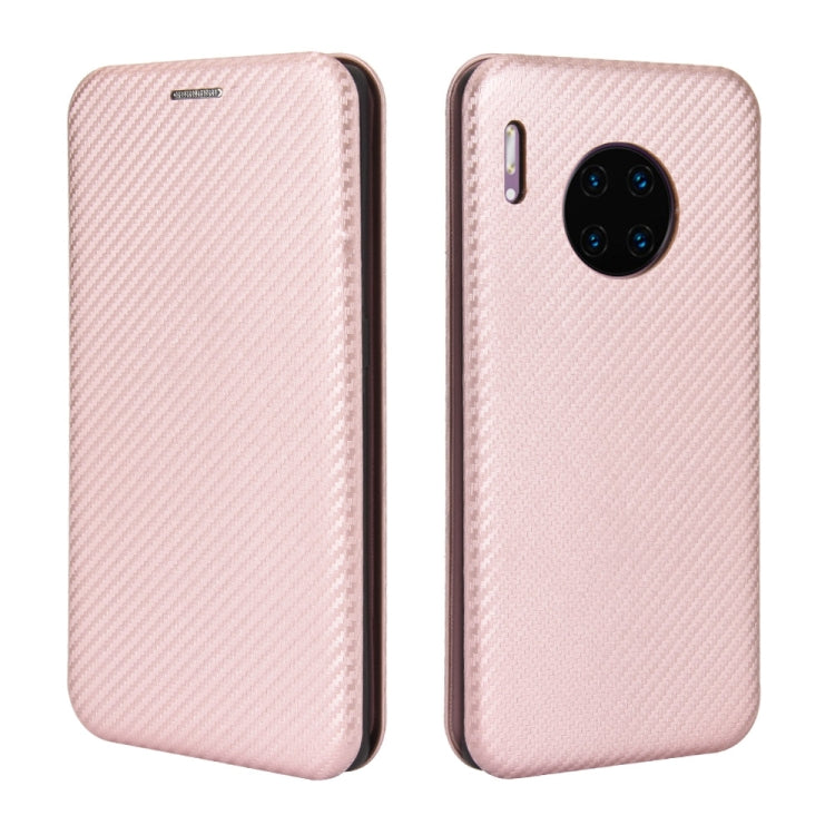 For Huawei Mate 30 Pro Carbon Fiber Texture Horizontal Flip TPU + PC + PU Leather Case with Card Slot