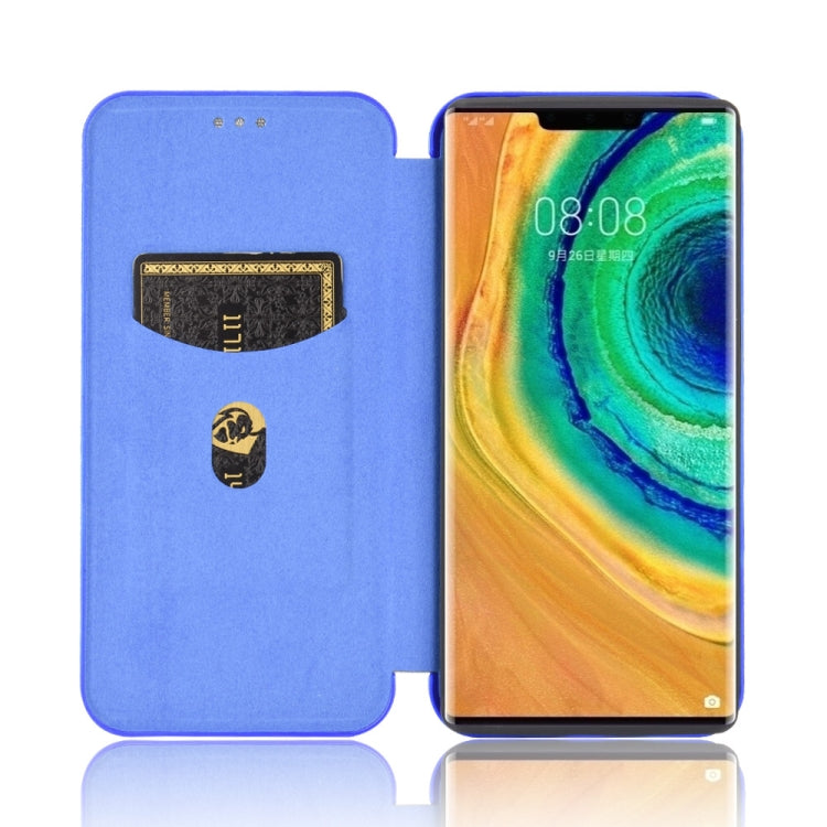 For Huawei Mate 30 Pro Carbon Fiber Texture Horizontal Flip TPU + PC + PU Leather Case with Card Slot