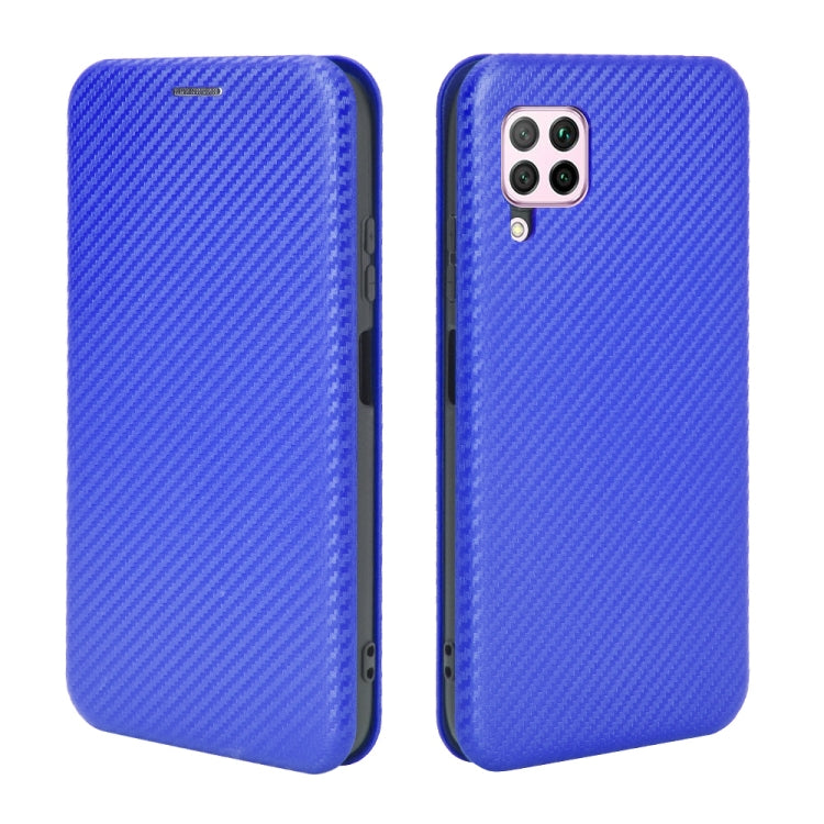 For Huawei nova 6 SE / nova 7i Carbon Fiber Texture Horizontal Flip TPU + PC + PU Leather Case with Card Slot